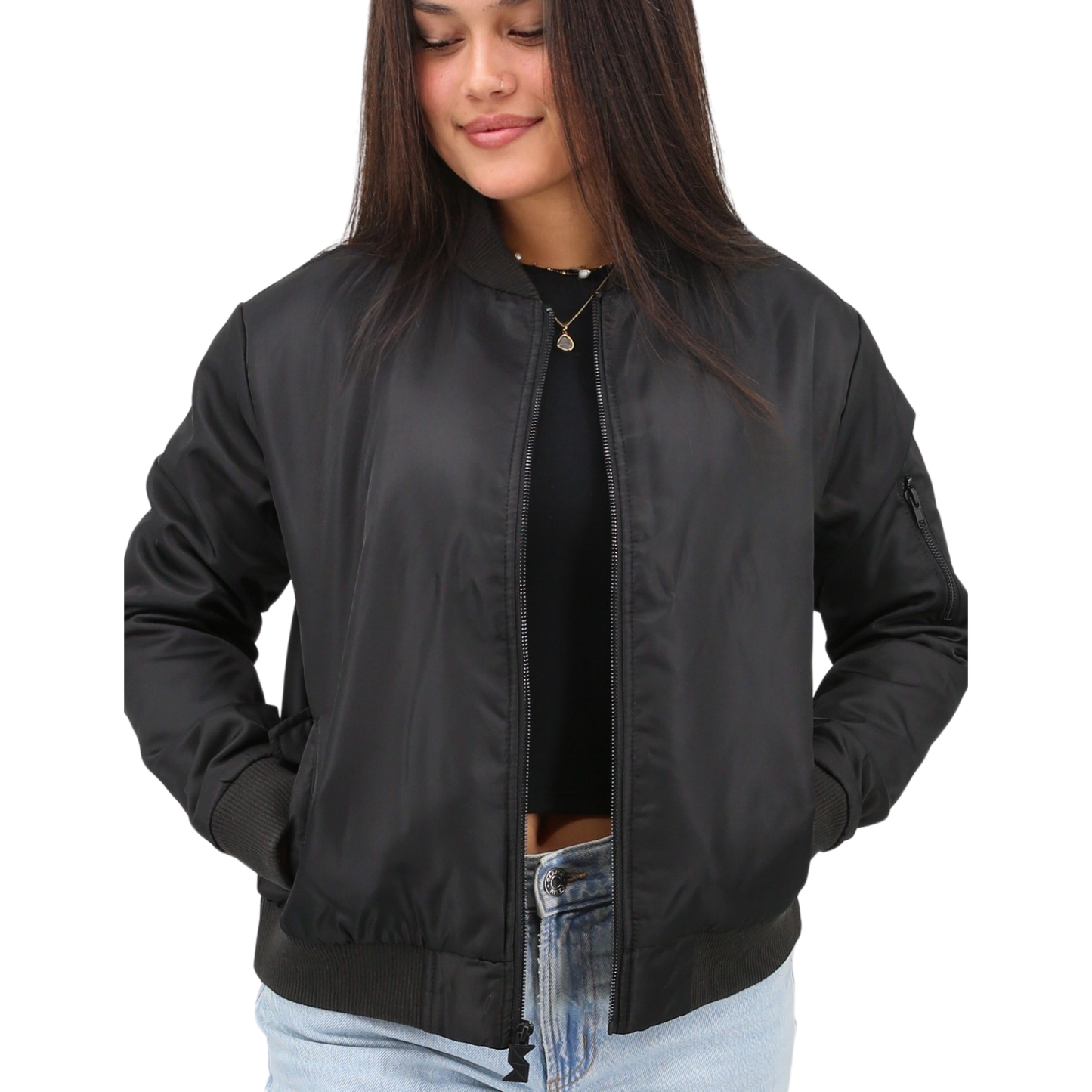 Recycled Baseball Collar Bomber Jacket