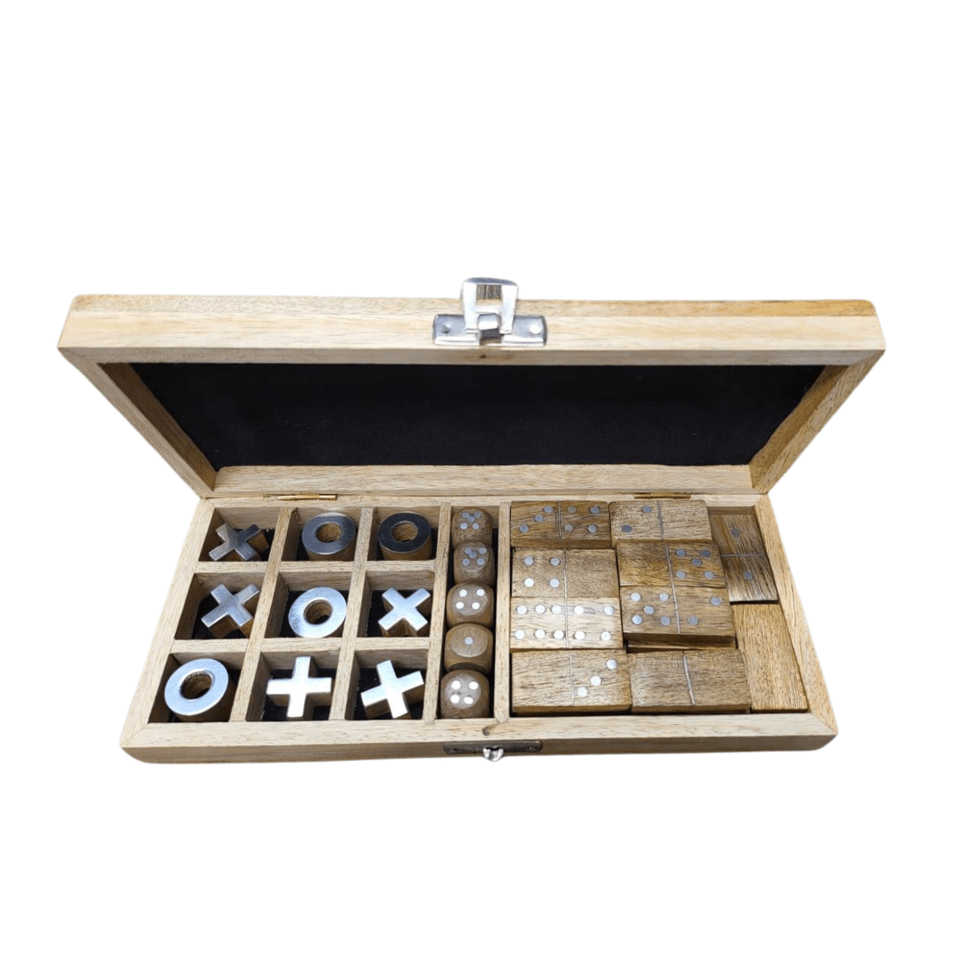 3 - In - 1 Game Tic Tac Toe, Dice, Dominoes - TO THE MARKET