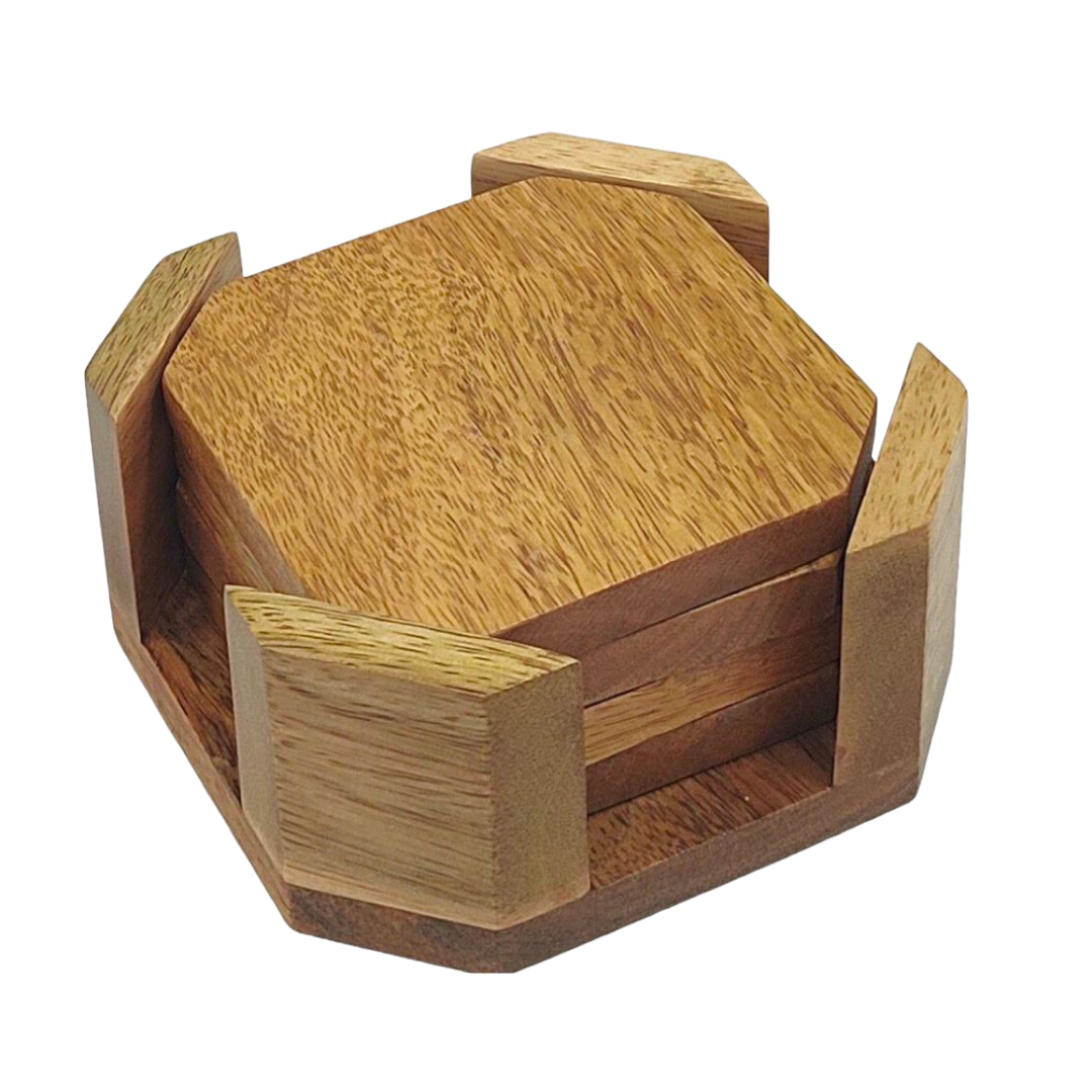 Coaster with Holder (Set of 4)