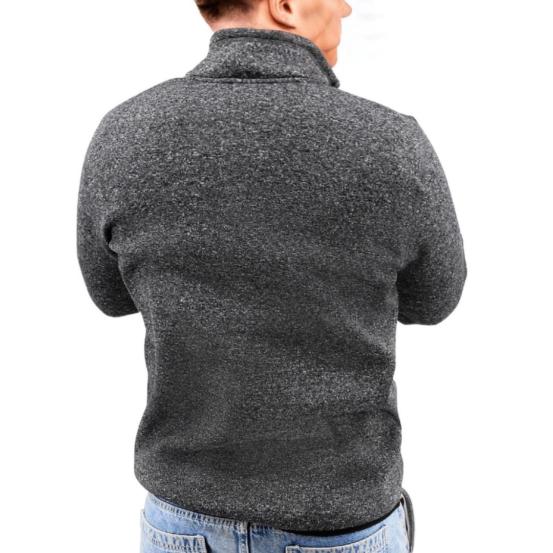 Men's Recycled Mock Neck Full Zip Multi - Media Sweater Fleece - TO THE MARKET