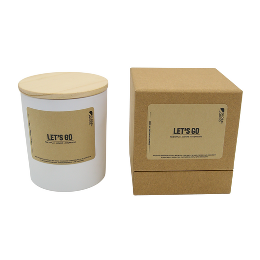 Heavy Rock Glass Candle with Lid & Box