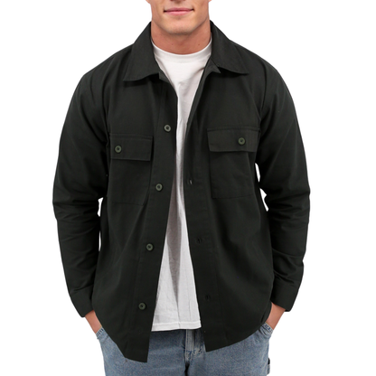 Organic Twill Flap Patch Pocket Shacket