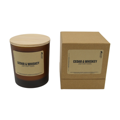 Heavy Rock Glass Candle with Lid & Box