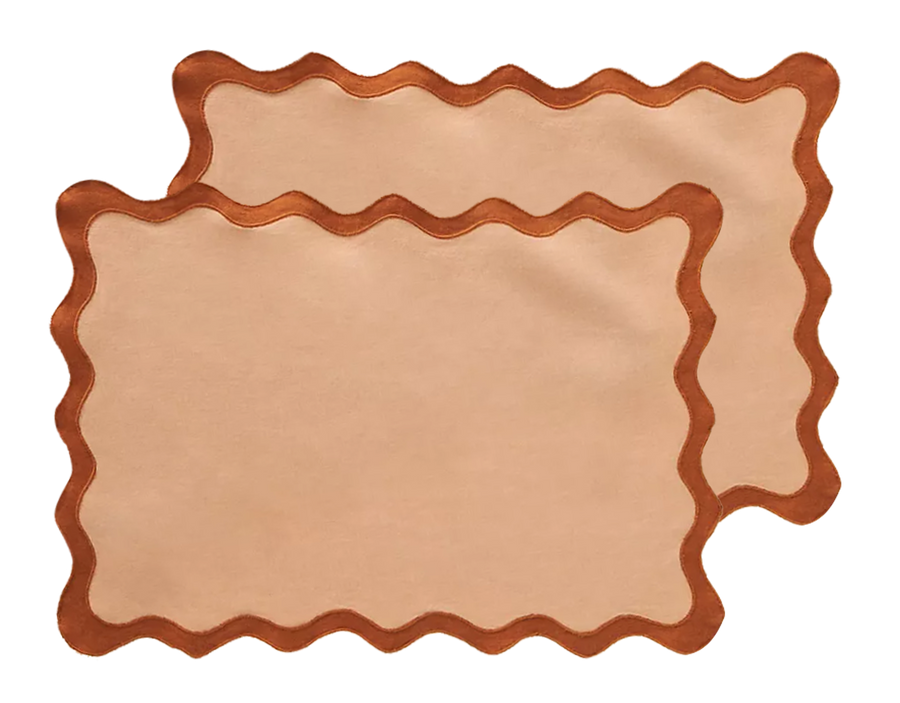 Scalloped Placemat (Set of 2) - Baked Clay
