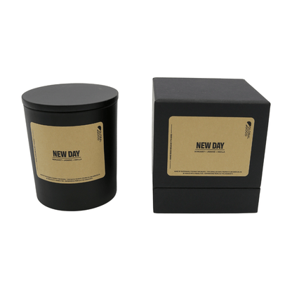 Heavy Rock Glass Candle with Lid & Box - TO THE MARKET