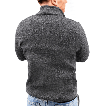 Men's Recycled Mock Neck Full Zip Multi - Media Sweater Fleece - TO THE MARKET