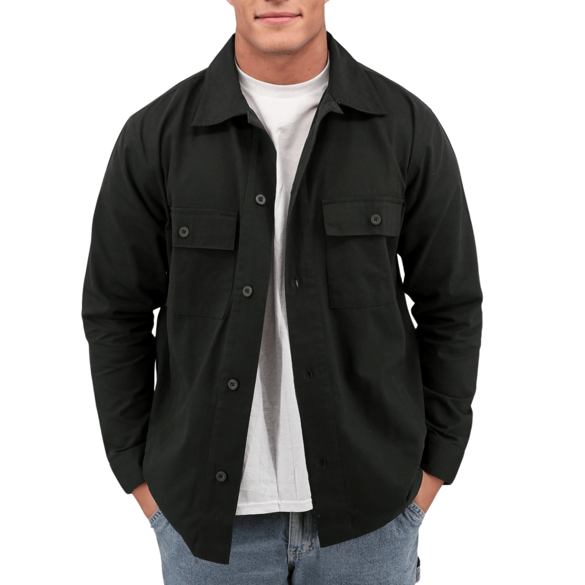 Organic Twill Flap Patch Pocket Shacket - TO THE MARKET