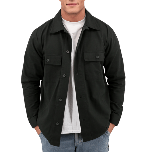 Organic Twill Flap Patch Pocket Shacket - TO THE MARKET
