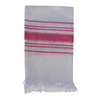 White/Pink Woven Cotton Hand Towel